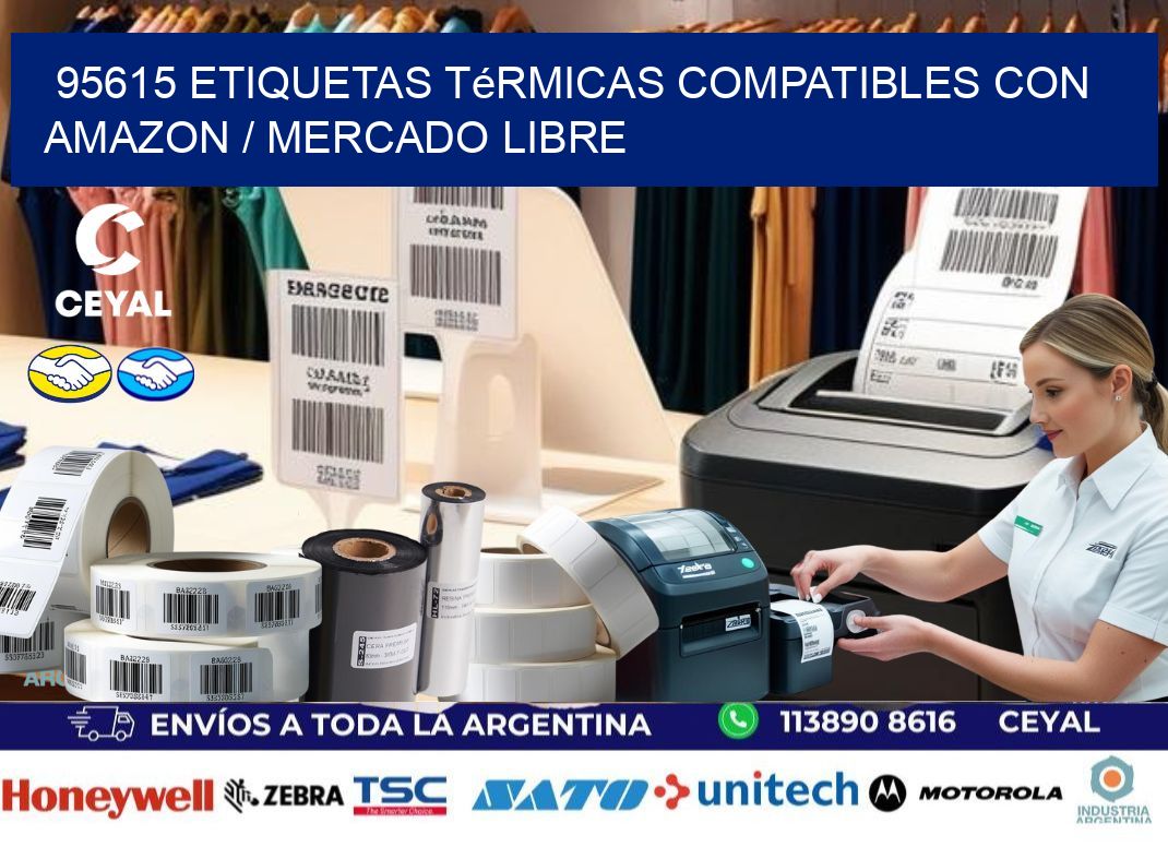 95615 etiquetas térmicas compatibles con Amazon / Mercado Libre
