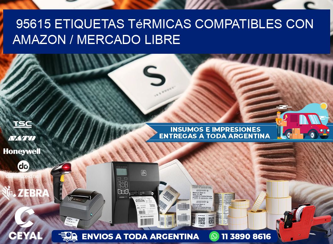 95615 etiquetas térmicas compatibles con Amazon / Mercado Libre