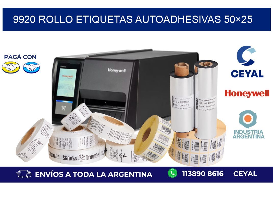9920 Rollo Etiquetas autoadhesivas 50×25