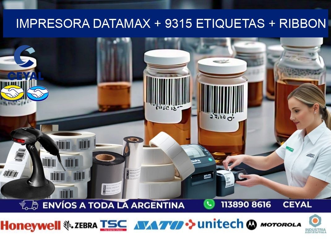 impresora DATAMAX + 9315 etiquetas + ribbon