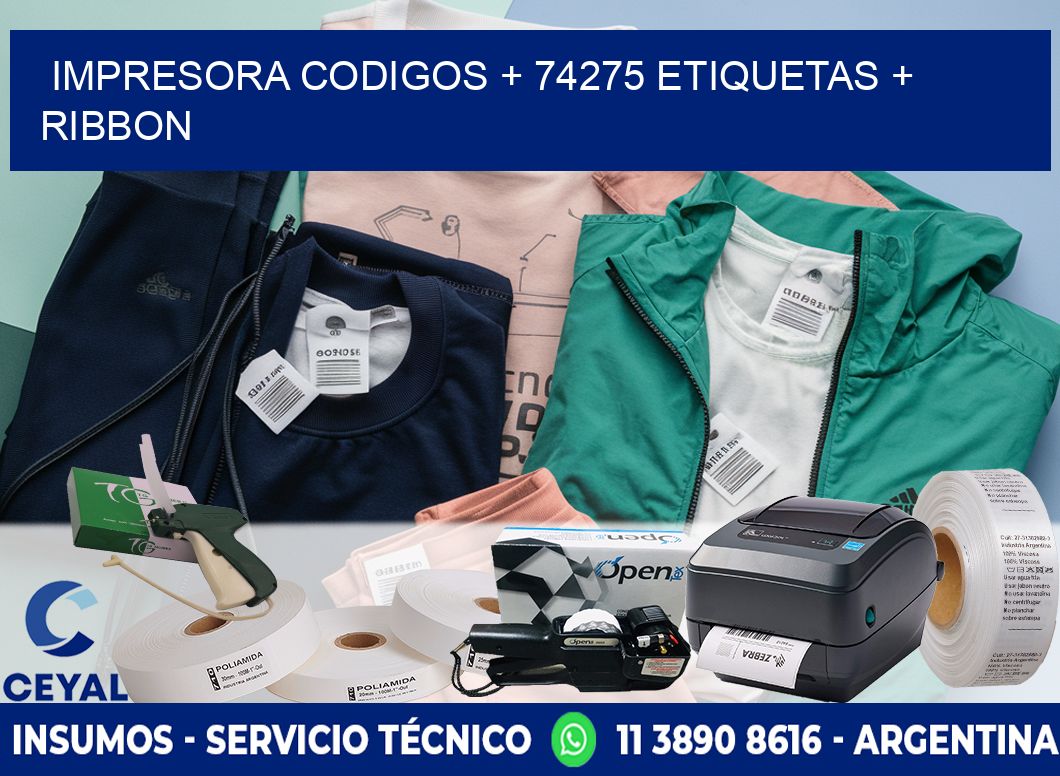 impresora codigos + 74275 etiquetas + ribbon