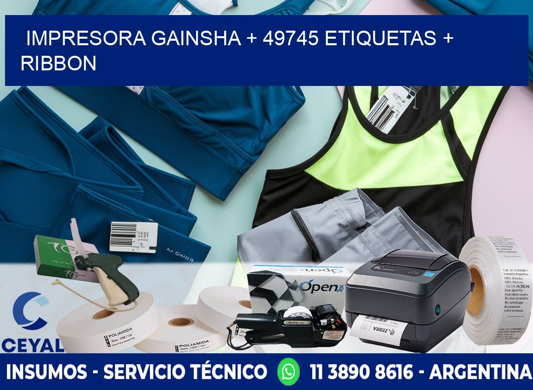 impresora gainsha + 49745 etiquetas + ribbon