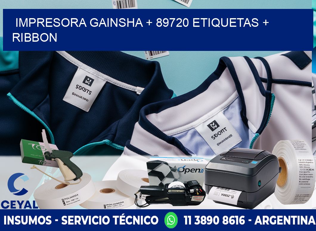 impresora gainsha + 89720 etiquetas + ribbon