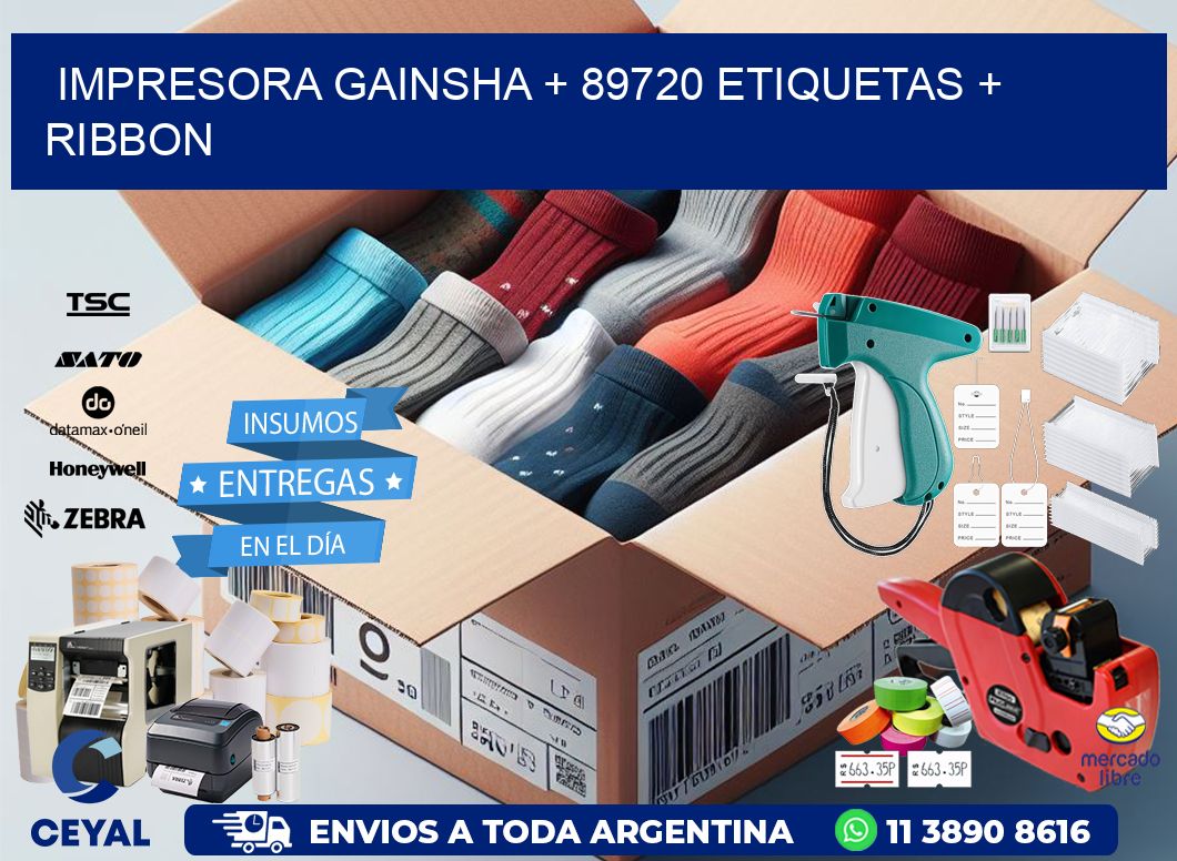 impresora gainsha + 89720 etiquetas + ribbon