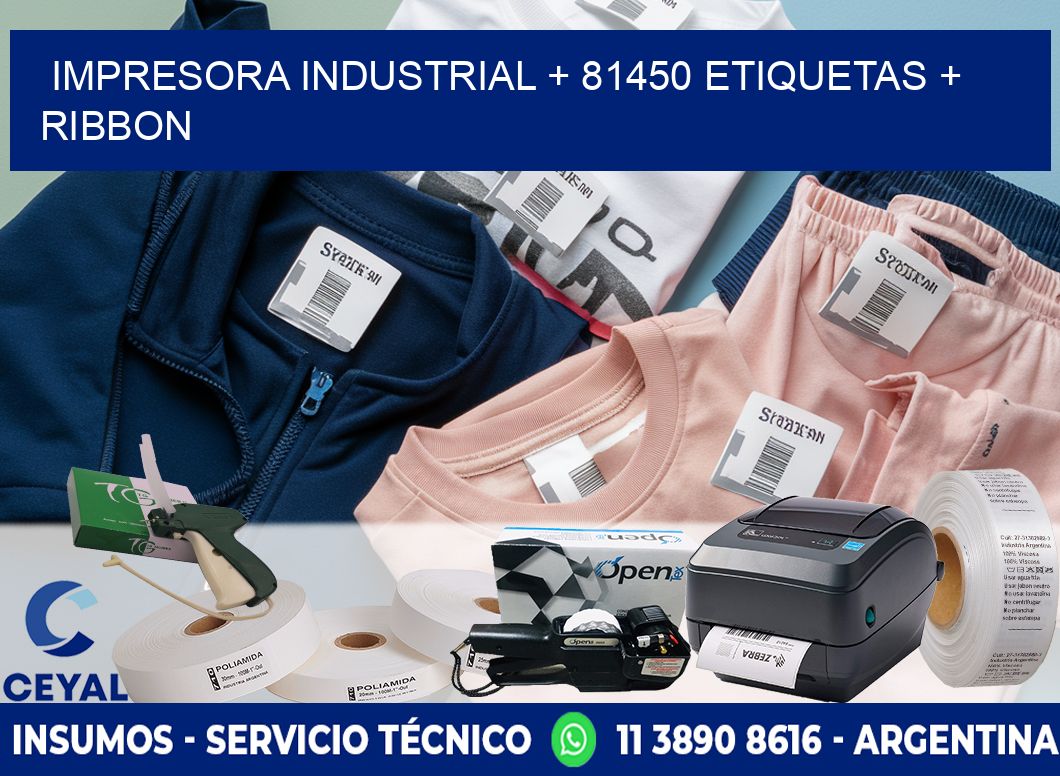 impresora industrial + 81450 etiquetas + ribbon