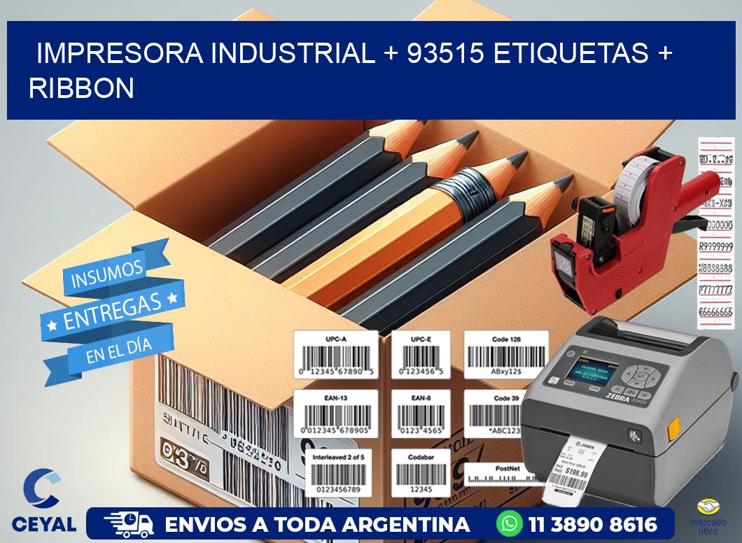 impresora industrial + 93515 etiquetas + ribbon