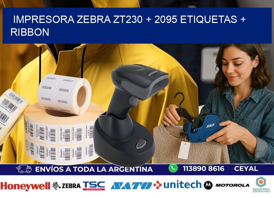 impresora zebra zt230 + 2095 etiquetas + ribbon