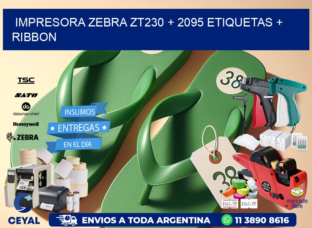 impresora zebra zt230 + 2095 etiquetas + ribbon