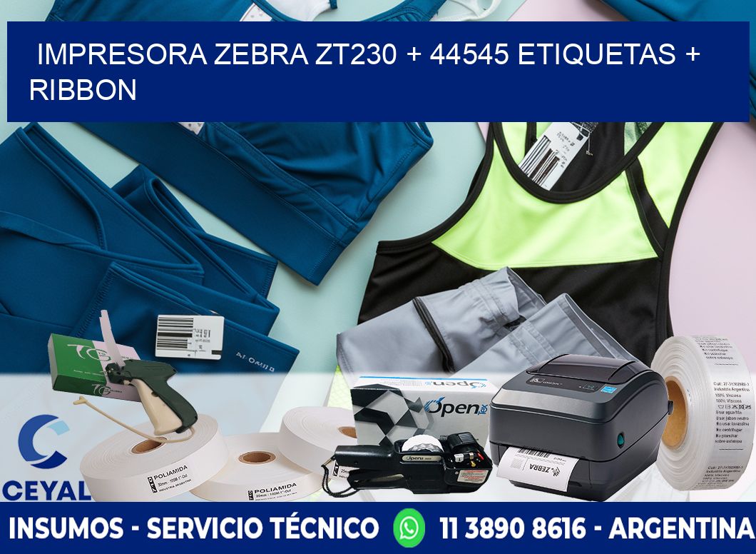 impresora zebra zt230 + 44545 etiquetas + ribbon