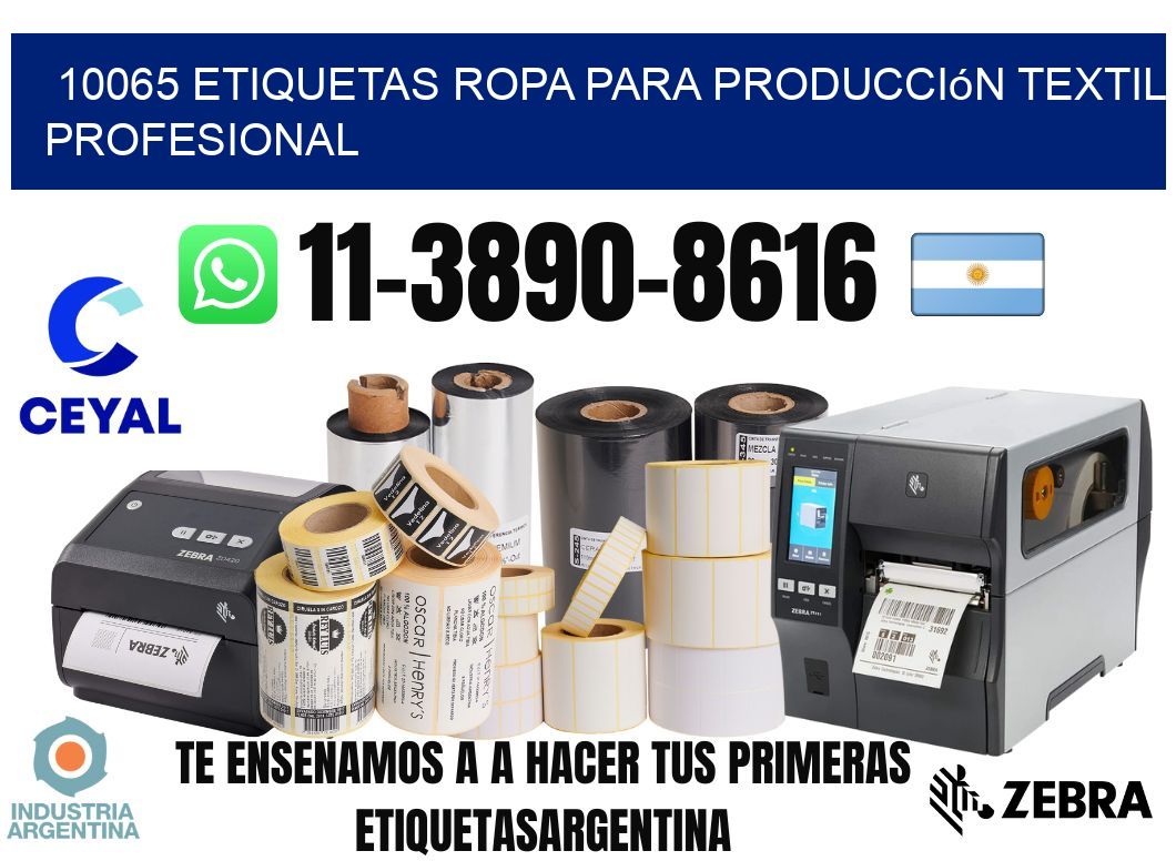 10065 Etiquetas ropa para producción textil profesional