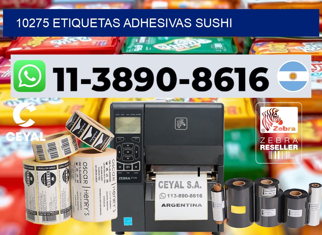 10275 etiquetas adhesivas sushi
