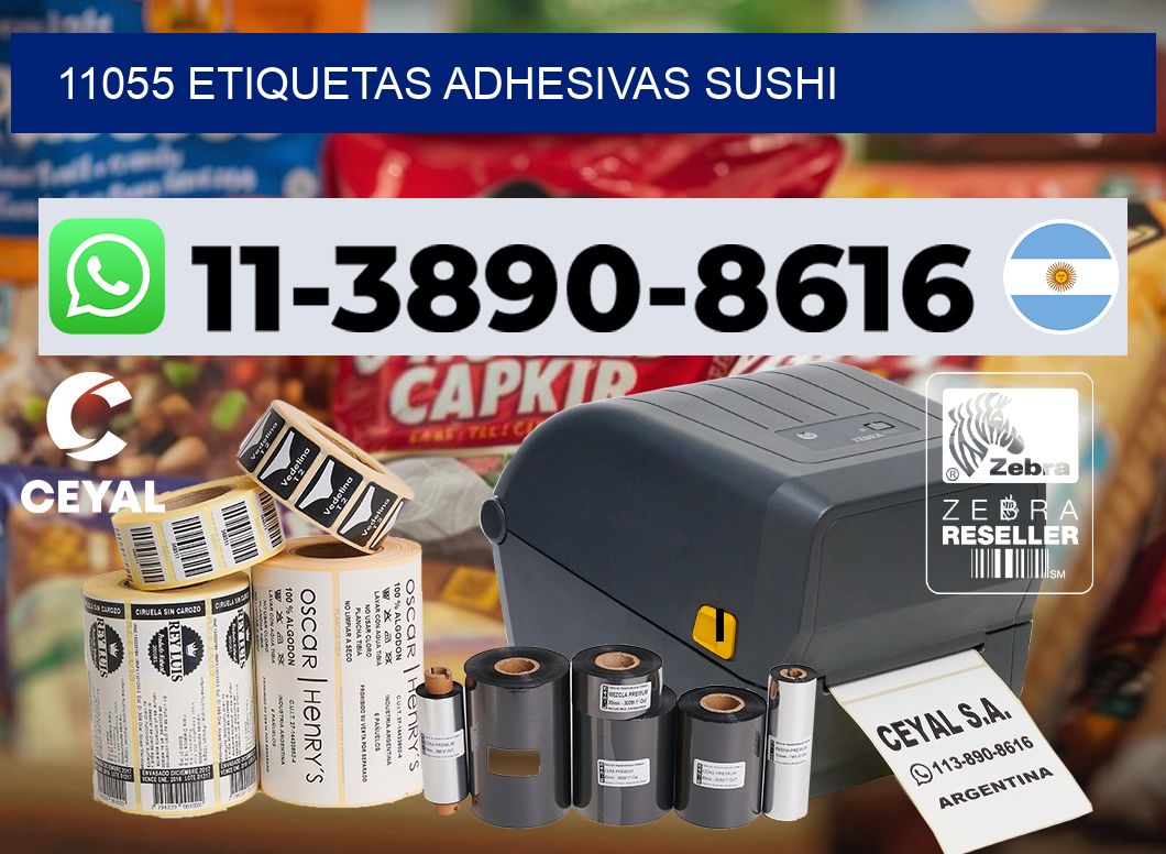 11055 etiquetas adhesivas sushi