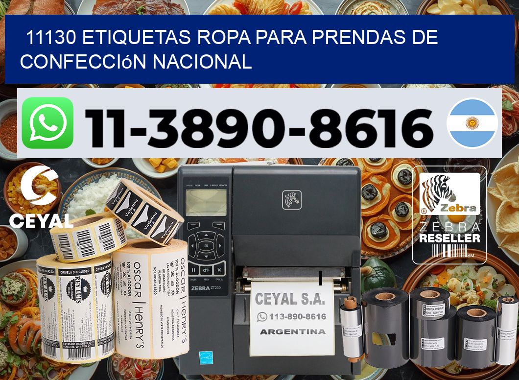 11130 Etiquetas ropa para prendas de confección nacional