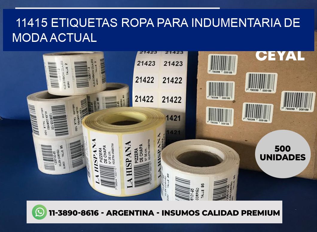 11415 Etiquetas ropa para indumentaria de moda actual