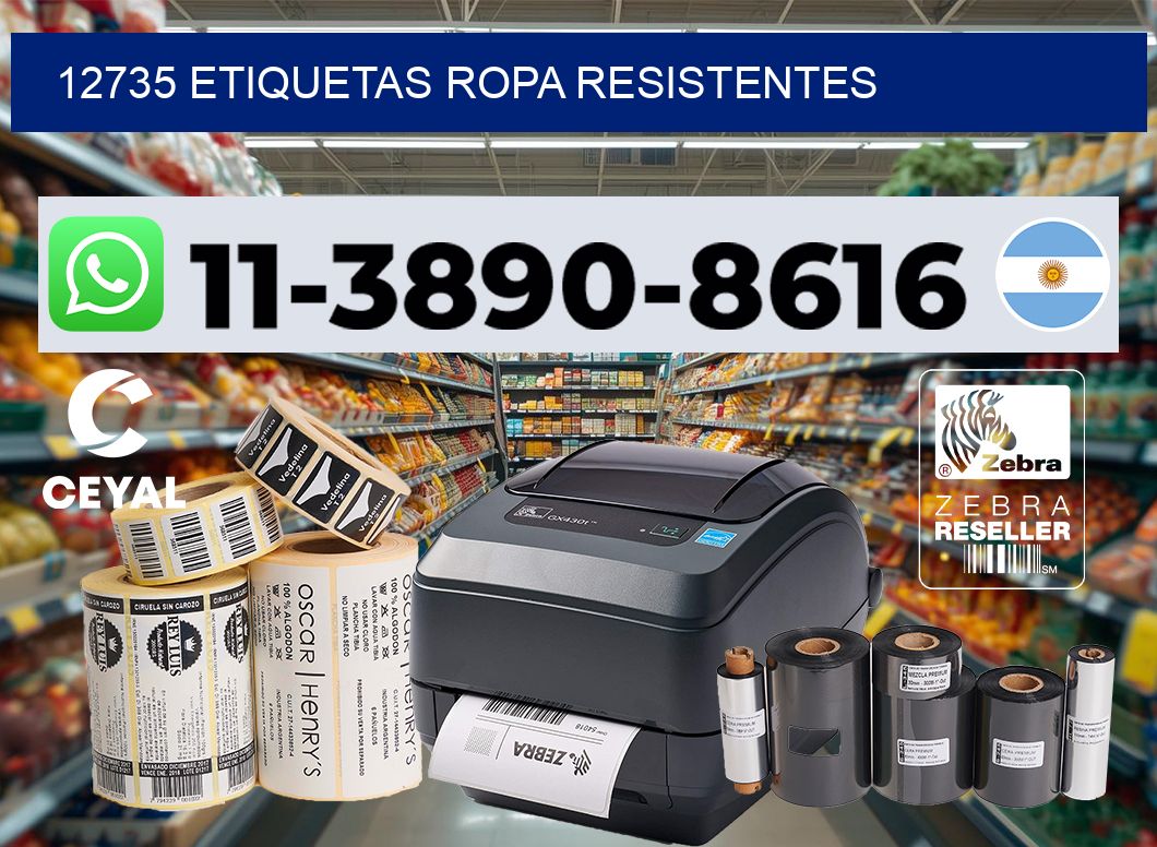 12735 Etiquetas ropa resistentes
