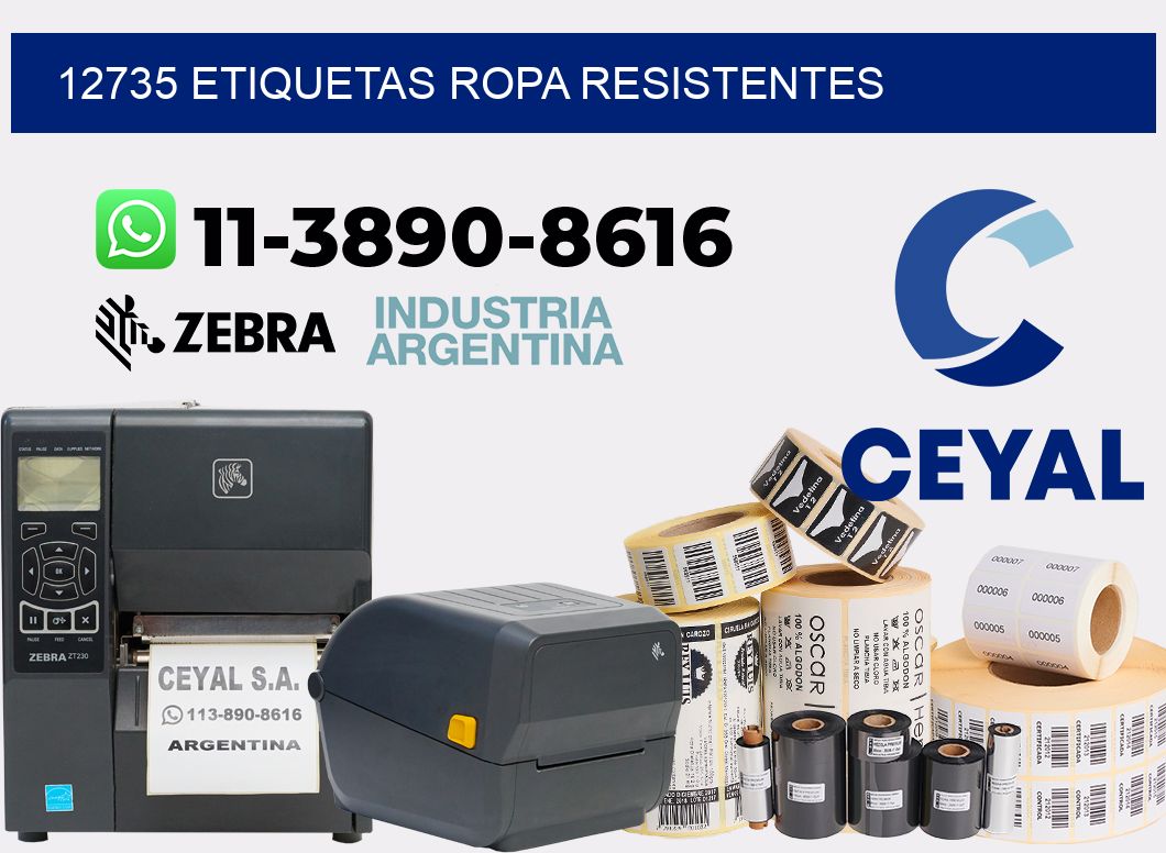 12735 Etiquetas ropa resistentes