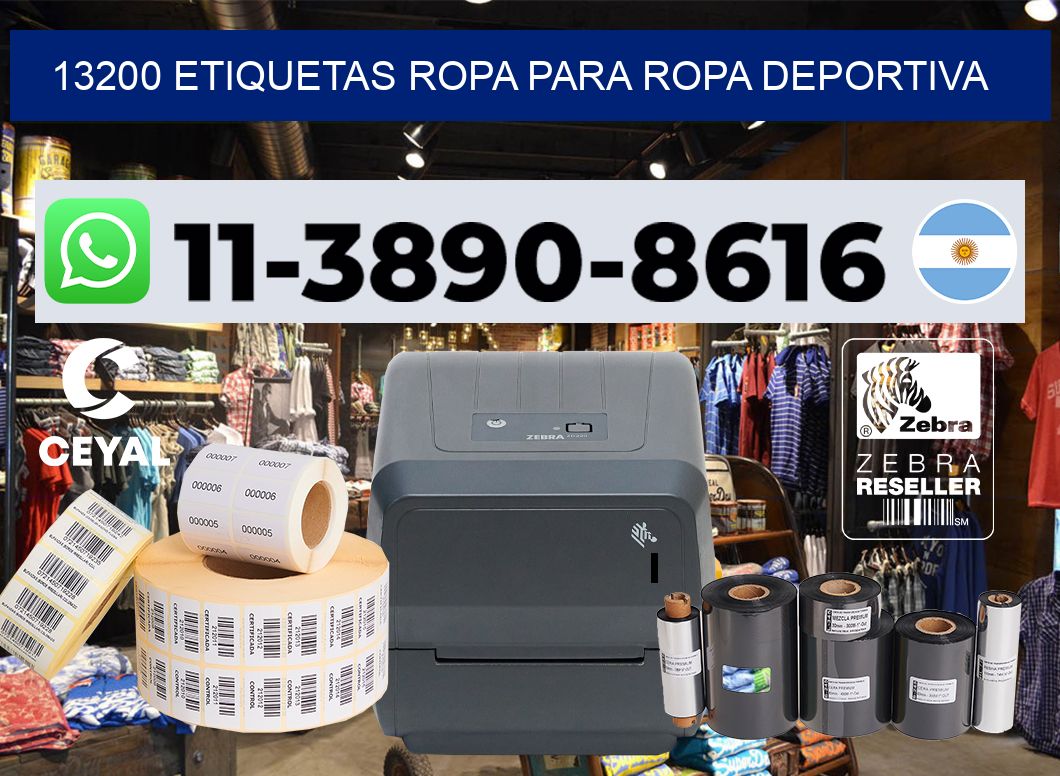 13200 Etiquetas ropa para ropa deportiva