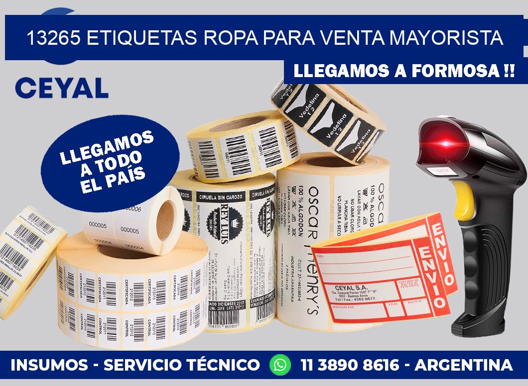 13265 Etiquetas ropa para venta mayorista