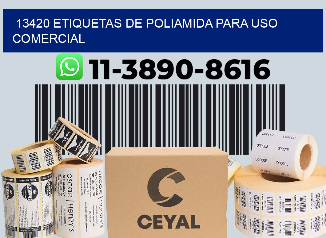 13420 Etiquetas de poliamida para uso comercial