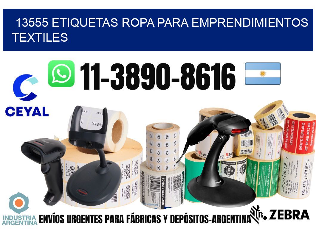 13555 Etiquetas ropa para emprendimientos textiles