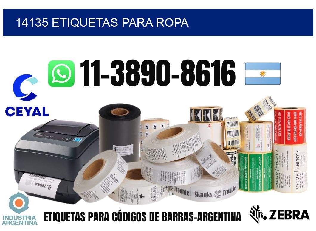 14135 etiquetas para ropa