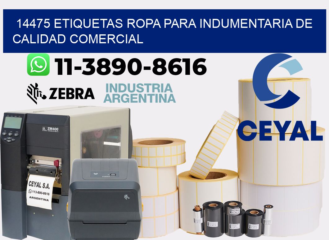 14475 Etiquetas ropa para indumentaria de calidad comercial