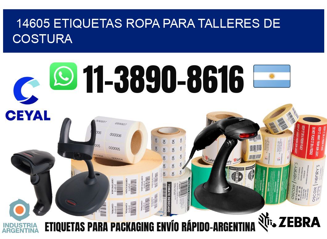 14605 Etiquetas ropa para talleres de costura