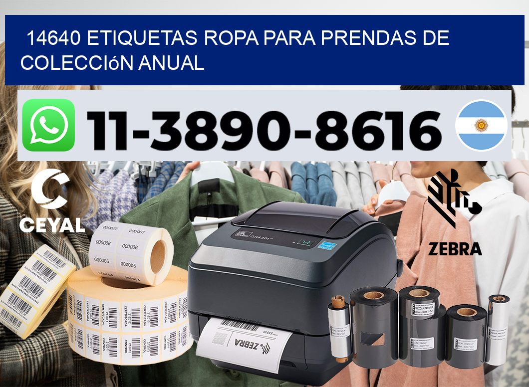 14640 Etiquetas ropa para prendas de colección anual