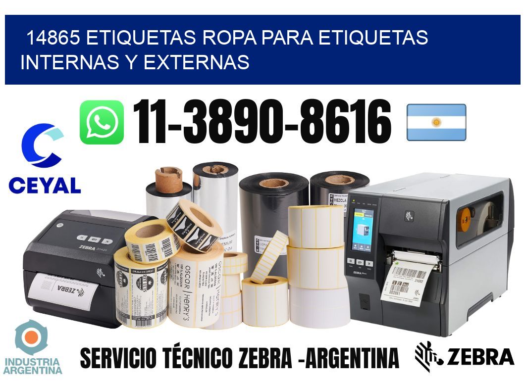 14865 Etiquetas ropa para etiquetas internas y externas