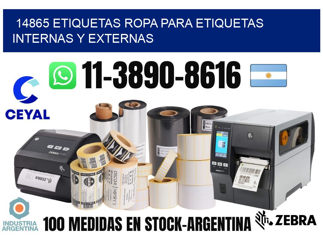 14865 Etiquetas ropa para etiquetas internas y externas