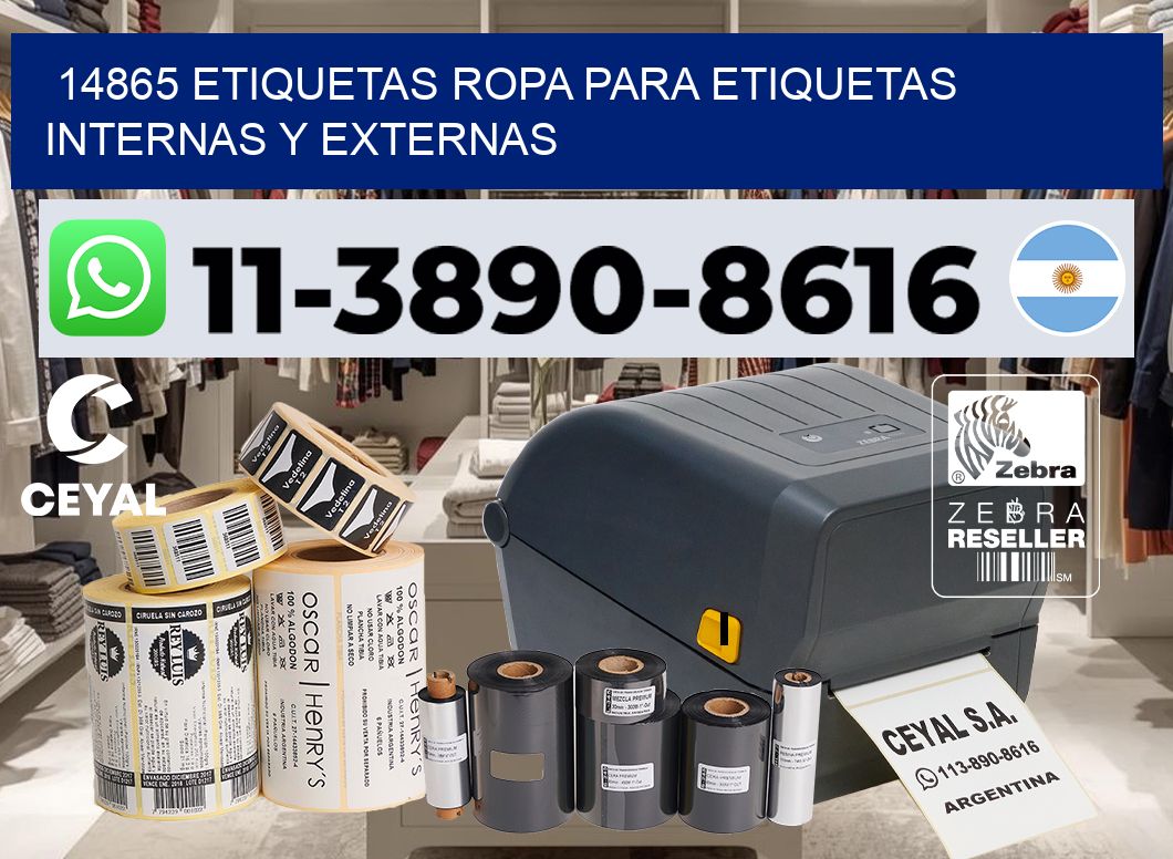 14865 Etiquetas ropa para etiquetas internas y externas