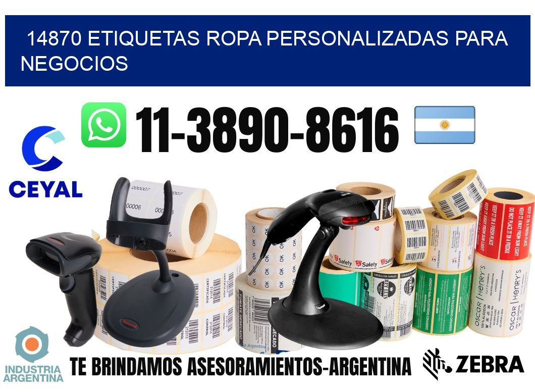 14870 Etiquetas ropa personalizadas para negocios