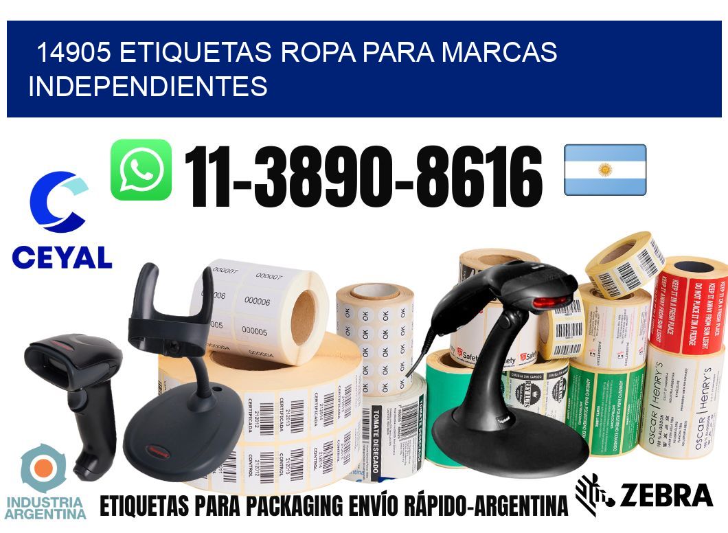 14905 Etiquetas ropa para marcas independientes