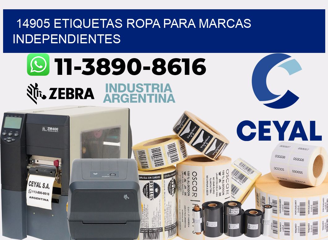 14905 Etiquetas ropa para marcas independientes