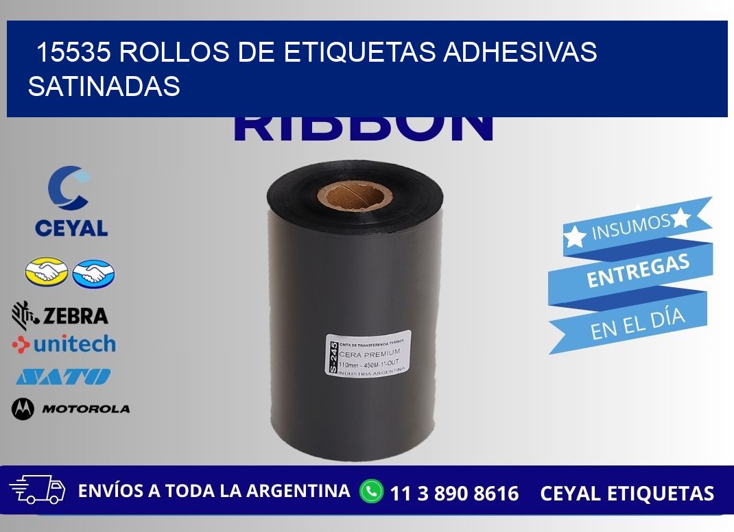 15535 rollos de etiquetas adhesivas satinadas