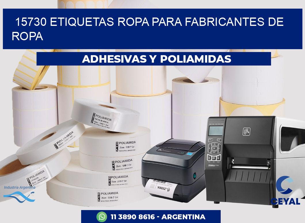15730 Etiquetas ropa para fabricantes de ropa