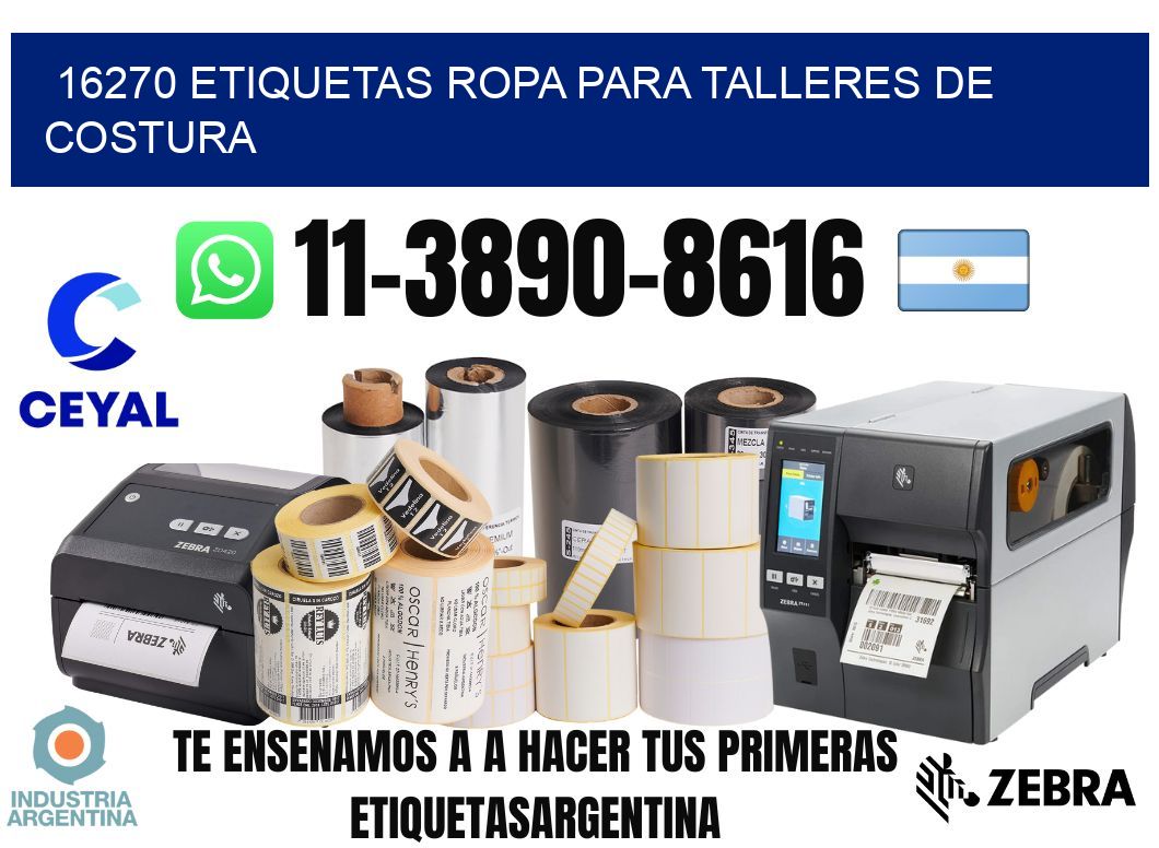 16270 Etiquetas ropa para talleres de costura