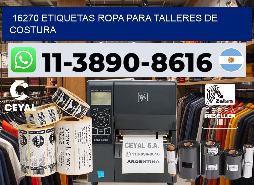 16270 Etiquetas ropa para talleres de costura