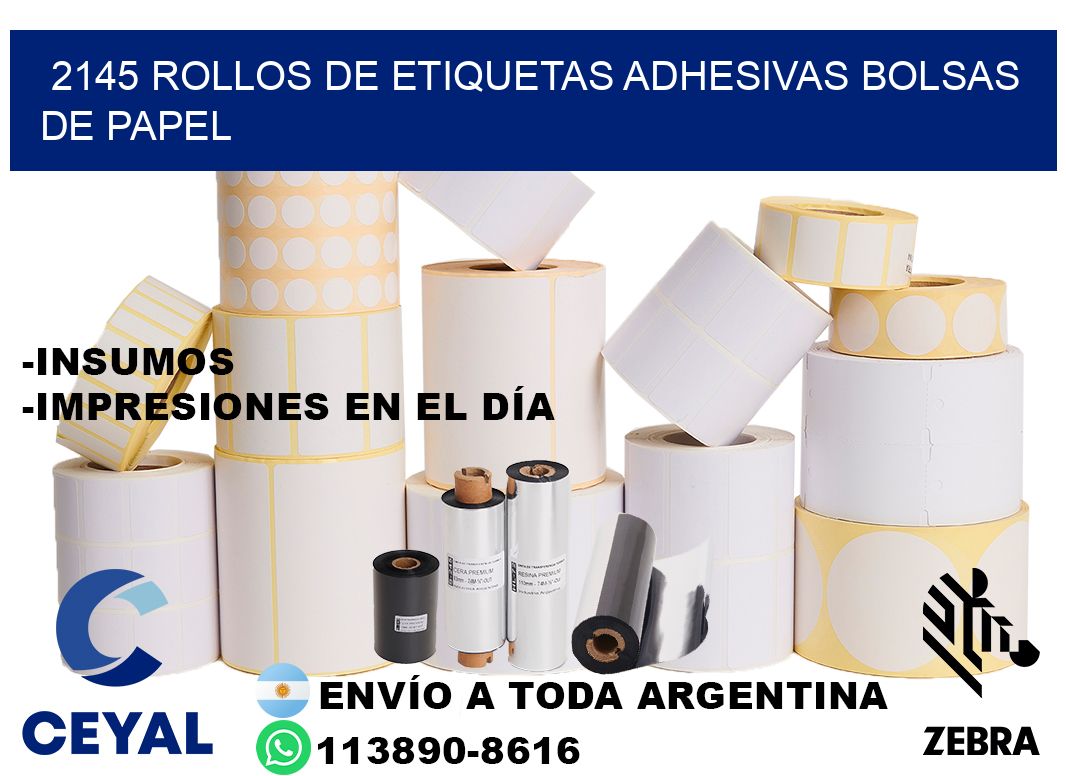 2145 rollos de etiquetas adhesivas bolsas de papel