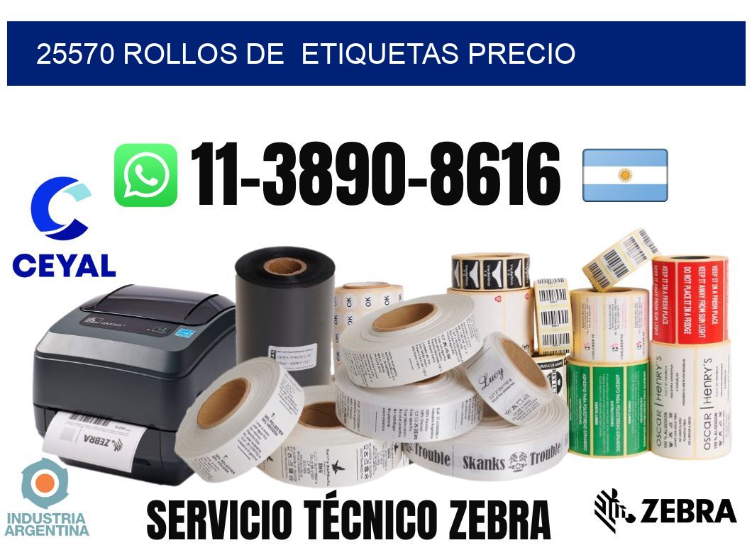 25570 rollos de  etiquetas precio