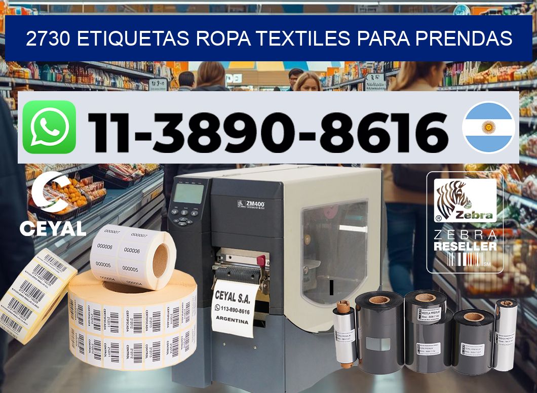 2730 Etiquetas ropa textiles para prendas