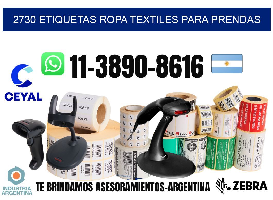 2730 Etiquetas ropa textiles para prendas