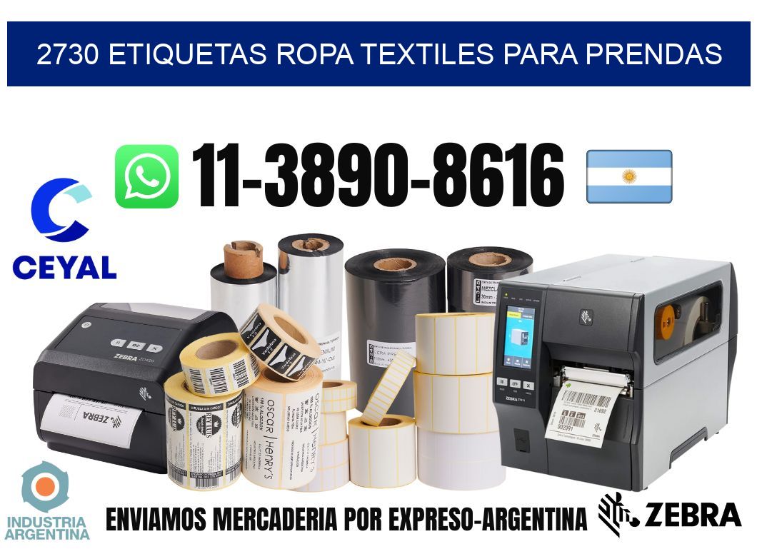 2730 Etiquetas ropa textiles para prendas
