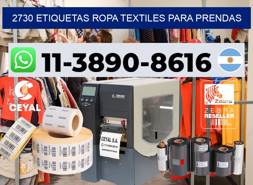 2730 Etiquetas ropa textiles para prendas