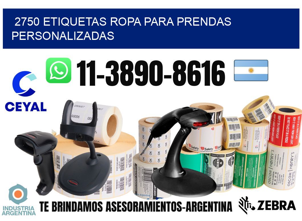 2750 Etiquetas ropa para prendas personalizadas