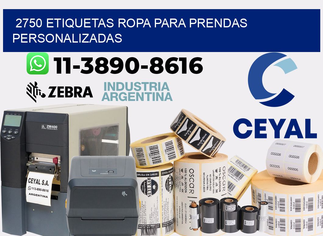 2750 Etiquetas ropa para prendas personalizadas