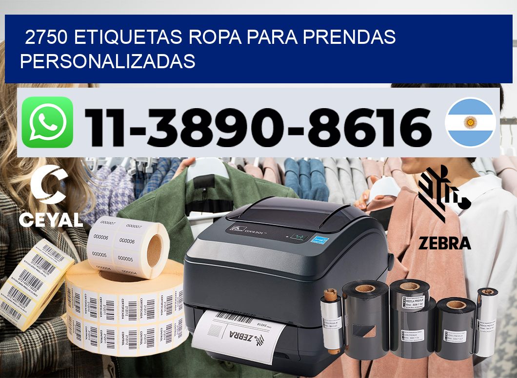 2750 Etiquetas ropa para prendas personalizadas