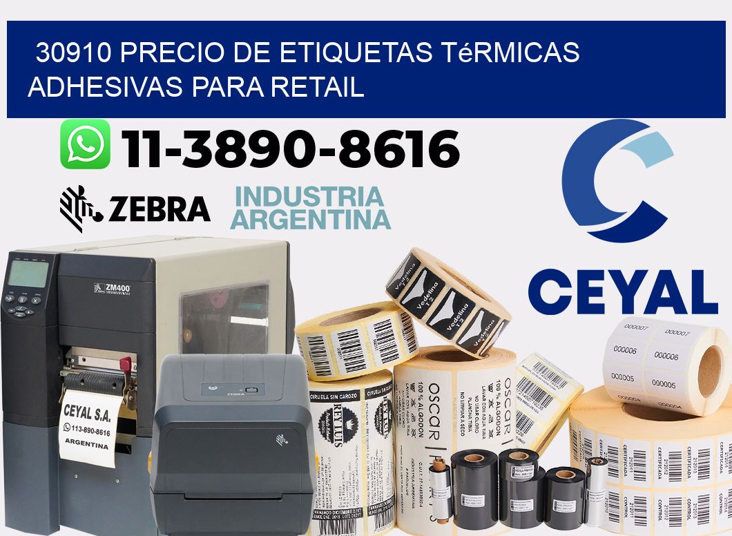 30910 precio de etiquetas térmicas adhesivas para retail