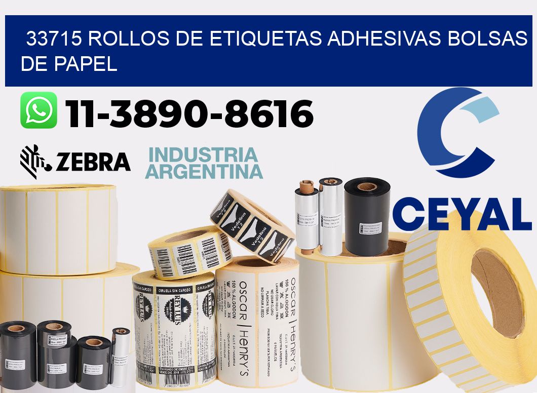 33715 rollos de etiquetas adhesivas bolsas de papel