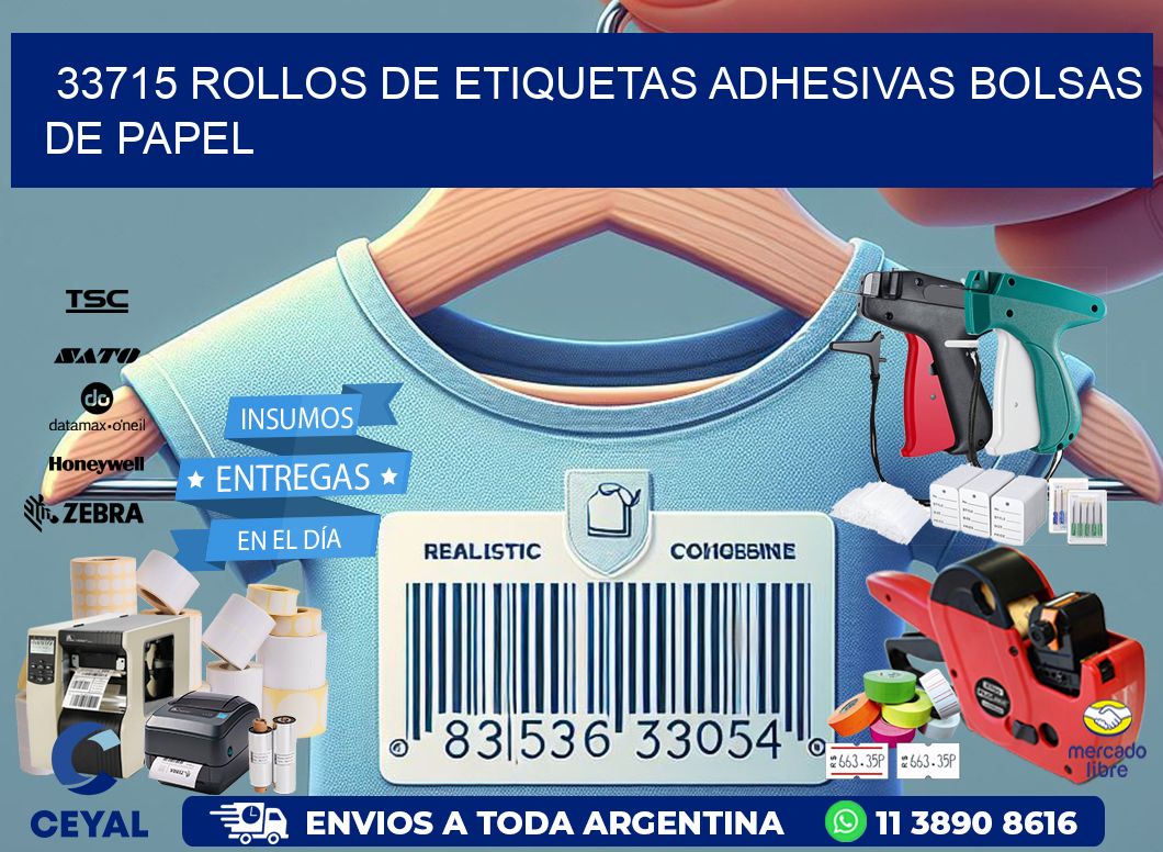 33715 rollos de etiquetas adhesivas bolsas de papel